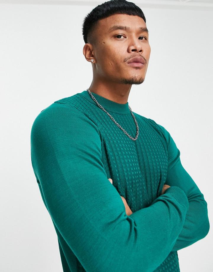 Bolongaro Trevor Waffle Crew Neck Sweater-green