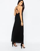 Oh My Love Gold Bar Maxi Dress - Black