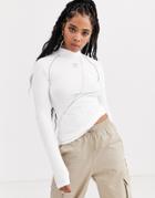 Adidas Originals A2k White High Neck Trefoil Long Sleeve Top
