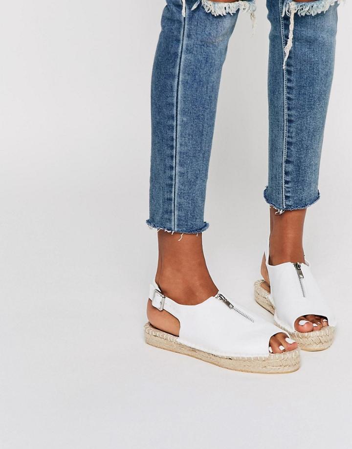 Asos Jury Zip Slingback Espadrilles - White