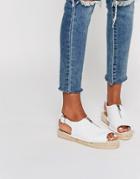 Asos Jury Zip Slingback Espadrilles - White