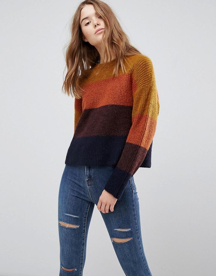 New Look Block Stripe Knit Sweater - Multi