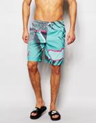Boardies Graphic Print Board Shorts - Green