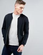 Jack & Jones Core Sweat Bomber With Zip Arm Pocket - Black