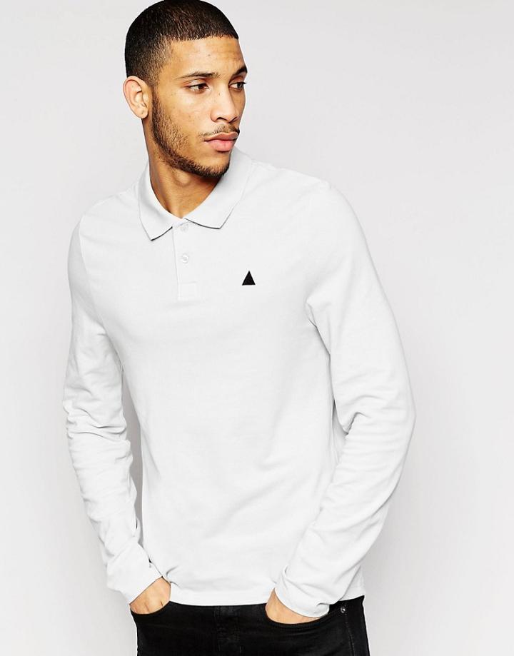 Asos Pique Long Sleeve Muscle Polo In Grey - Gray