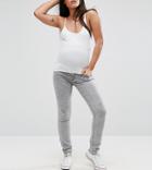 Supermom Maternity Washed Jean With Raw Hem-gray