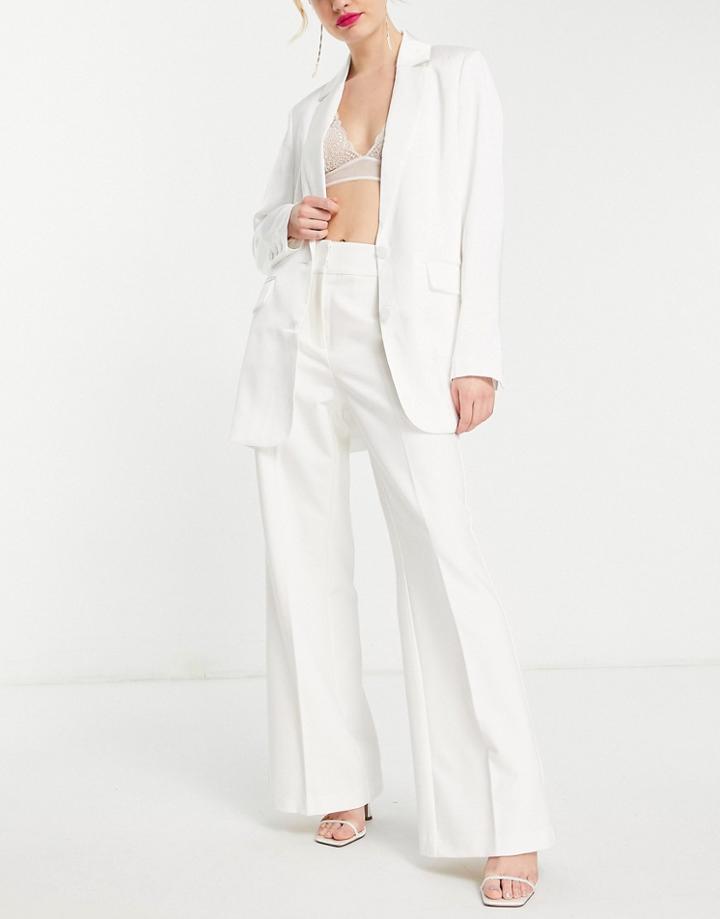 Y.a.s Bridal High Waisted Wide Leg Pants In White - Part Of A Set