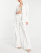 Y.a.s Bridal High Waisted Wide Leg Pants In White - Part Of A Set