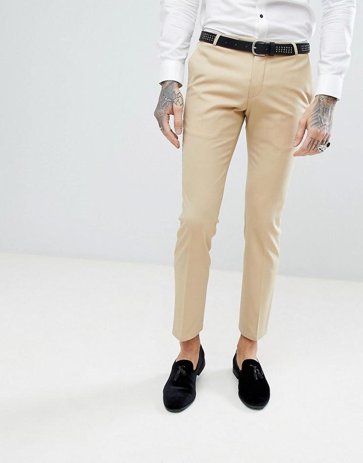 Noose & Monkey Super Skinny Tuxedo Suit Pants - Gold
