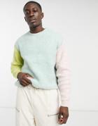 Asos Design Knitted Half Zip Sweater In Plush Texture-multi