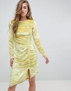 Miss Sefridge Velvet Ruched Mini Dress - Multi