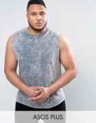 D-struct Plus Acid Wash Raw Arm Tank - Blue