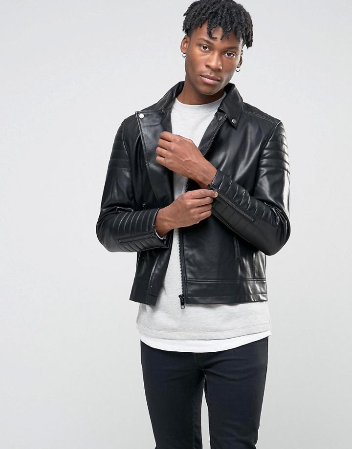 Bl7ck Wool Biker Jacket - Black