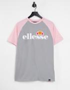 Ellesse Corp Raglan Logo T-shirt In Gray-grey