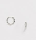 Reclaimed Vintage Inspired Hoop Earrings With Interest In Silver Exclsuive To Asos - Silver