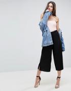 Asos Plisse Cullote Pant - Black