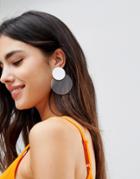 Designb London Clear Plastic Double Disc Statement Earrings - Multi