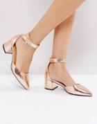 Raid Delia Rose Buckle Ankle Strap Heeled Shoes - Gold