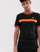 Fila Razee Ringer T-shirt With Stripe In Black - Black