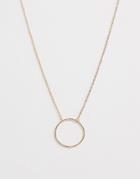 Asos Design Choker Necklace With Fine Open Circle In Gold Tone - Gold