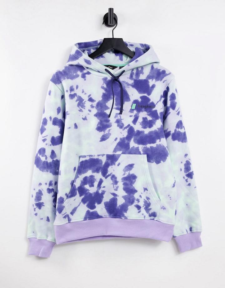 Berghaus Heritage Small Logo Hoodie In Purple Tie Dye