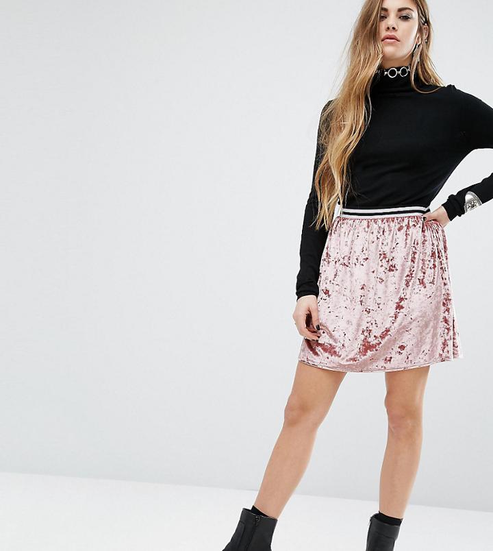 Rokoko Skater Skirt With Stripe Waistband-pink