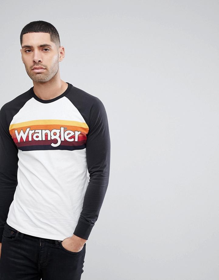 Wrangler Raglan Long Sleeved Top - White