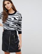 Lipsy Sweater In Zebra Print - Multi