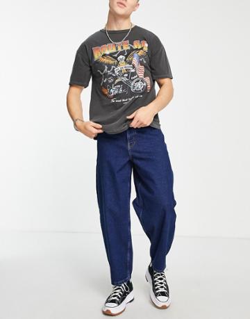 Topman Baggy Jeans In Indigo Blue-blues