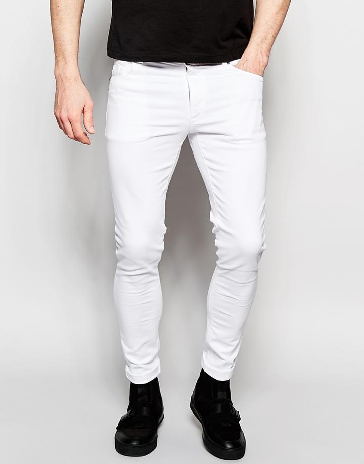 Dark Future Extreme Super Skinny Jeans In White - White
