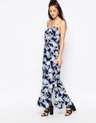 Motel Carri Maxi Dress In Dahlia Print - Dahlia Navy