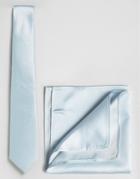 Asos Wedding Tie And Pocket Square Pack In Light Blue - Blue