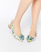Asos Light Up Pointed Ballet Flats - Floral