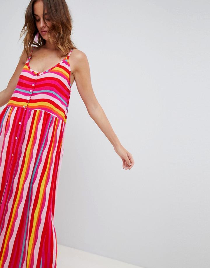 Vero Moda Block Stripe Beach Maxi Dress - Multi