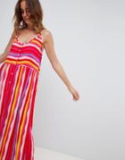 Vero Moda Block Stripe Beach Maxi Dress - Multi