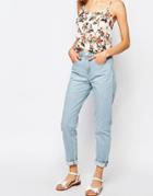 Lost Ink Light Wash Mom Jean - Light Wash Blue