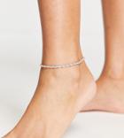 Asos Design Silver Plated Anklet In Rope Chain Design