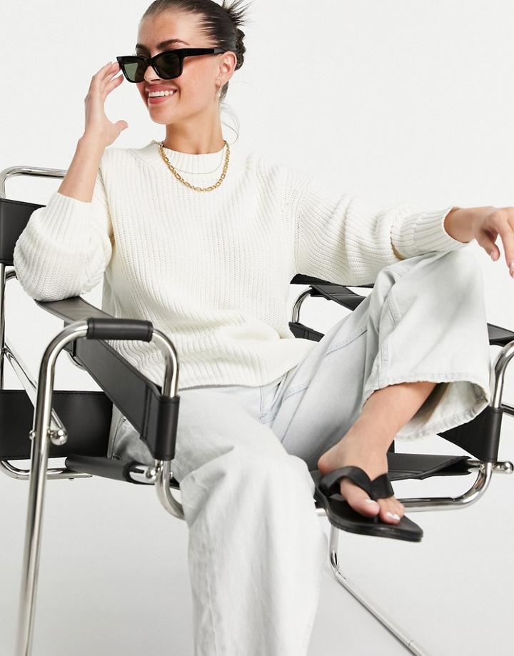 Selected Bailey Puffed Sleeve Sweater In White