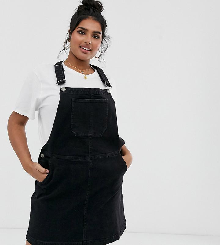 Brave Soul Plus Overall Dress With Pockets