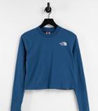 The North Face Cropped Long Sleeve T-shirt In Navy - Exclusive To Asos