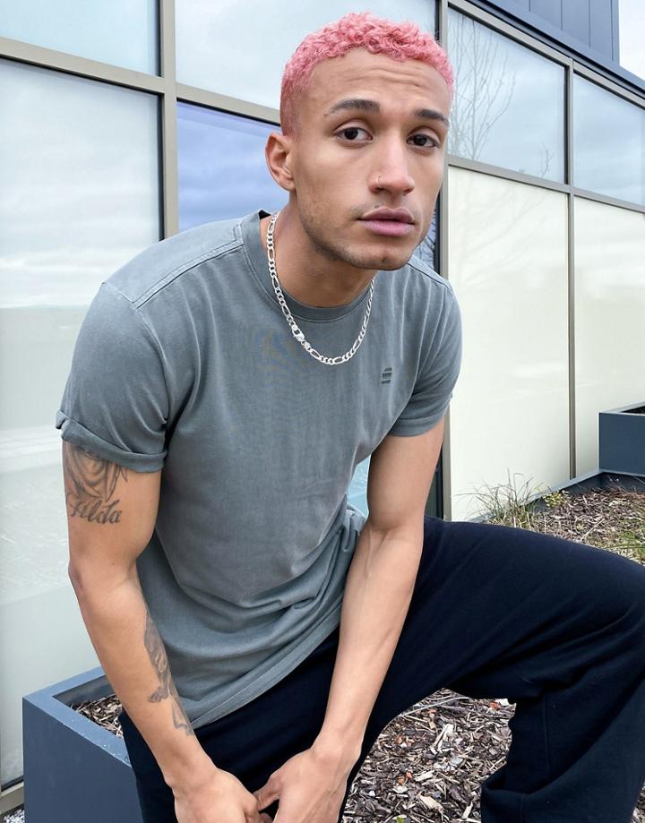 G-star Lash Rolled Sleeve T-shirt In Gray-grey