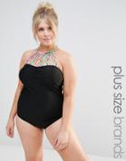 Costa Del Sol High Neck Swimsuit - Black