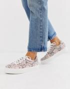 Miss Selfridge Sneakers In Pink Snake - Pink