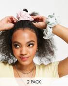 My Accessories London Oversized Hair Scrunchie Multipack X 2 In Gingham