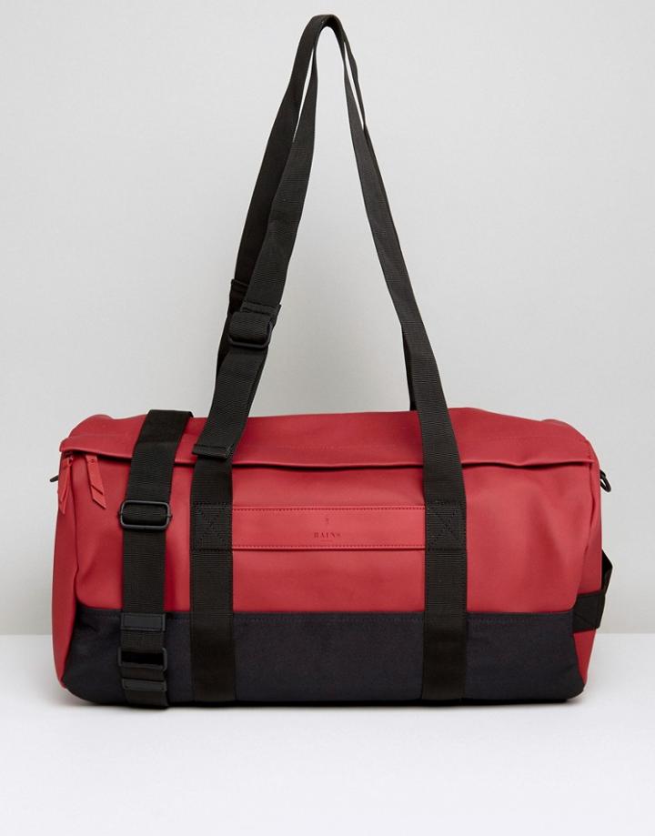 Rains Duffle Bag In Scarlet - Red