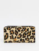 Paul Costelloe Leather Wallet In Leopard-brown