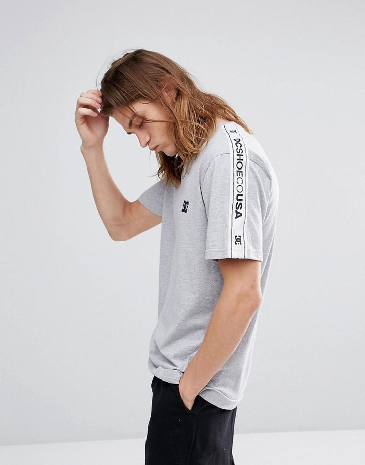 Dc Shoes T-shirt With Baseball Rib And Taping - Gray