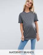 New Look Maternity Oversized T-shirt - Gray