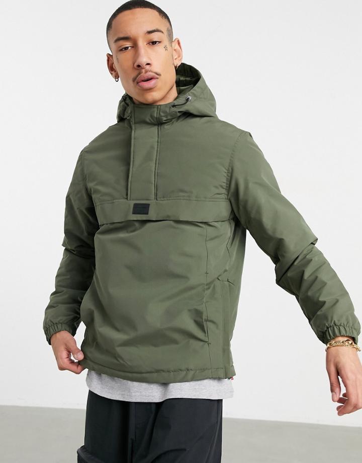 Jack & Jones Originals Pullover Jacket In Khaki-green