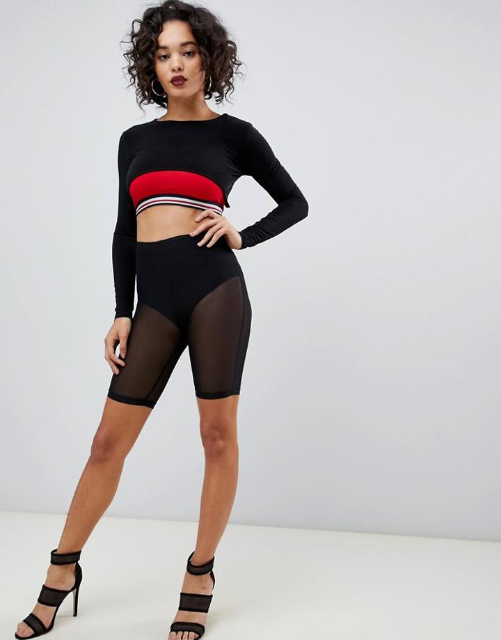 Asos Design Mesh Legging Short - Black